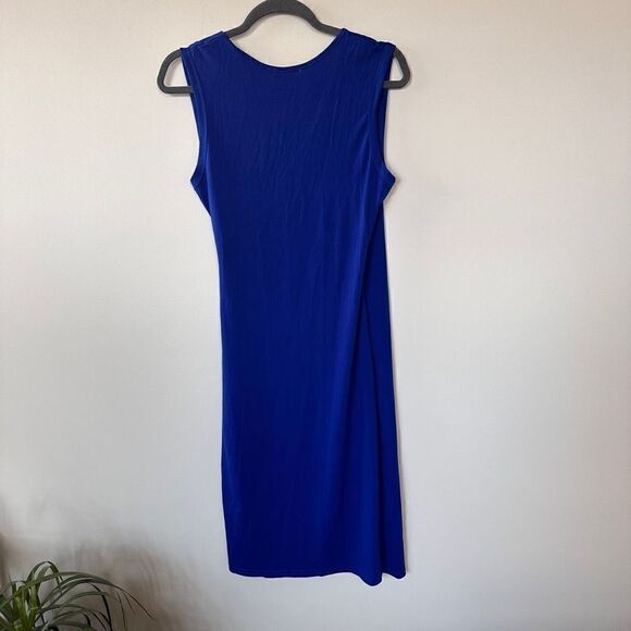 Angvns Women's Faux Wrap Colbalt Blue Midi Dress S - Picture 9 of 14